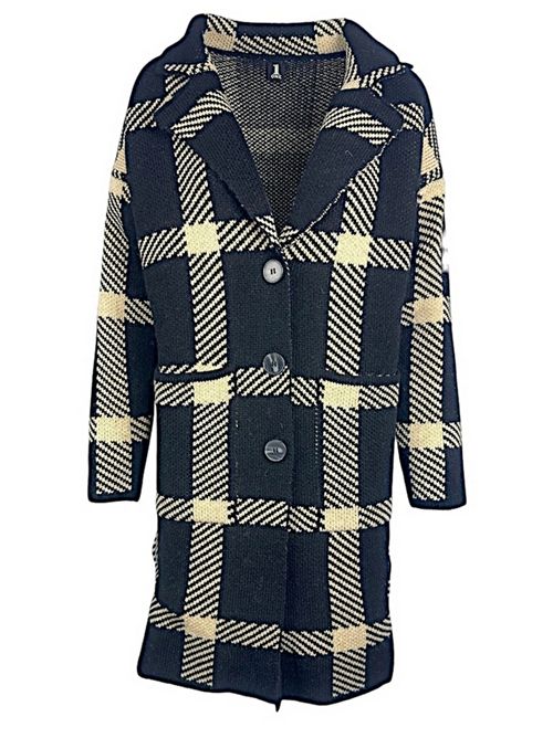 cappotto donna fantasia galles nero e avorio 1-One | GG72-125B001