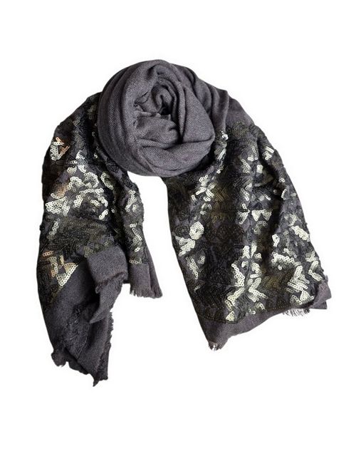 sciarpa donna con paillettes marroni Altea | 05032