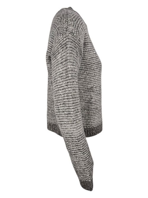maglia donna girocollo paillettes grigia Anneclaire | D1389-1369925