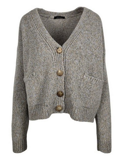 cardigan donna melange azzurro e beige Aragona | D3254TF61213
