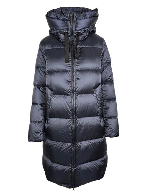 piumino donna lungo nylon cangiante blu Bomboogie | CW6630-DLC5212