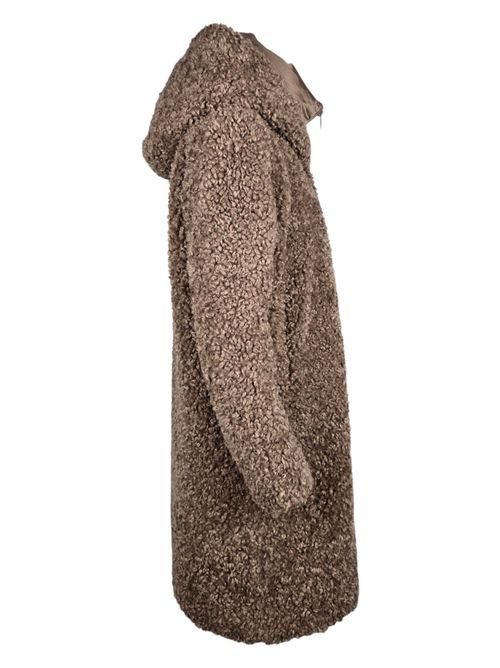 ecopelliccia donna castagna con gilet in piuma Bomboogie | CW7658-SFC5172