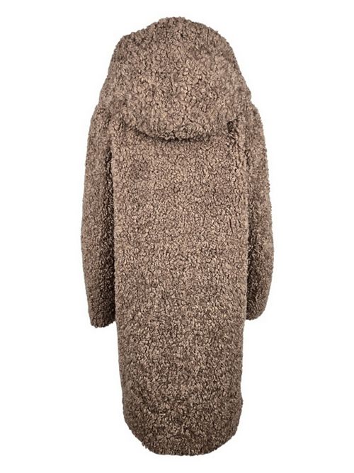 ecopelliccia donna castagna con gilet in piuma Bomboogie | CW7658-SFC5172