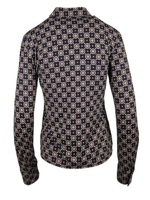 camicia donna skin like fantasia cravatta blu e bordeaux Caliban | PL4-YT6FE1