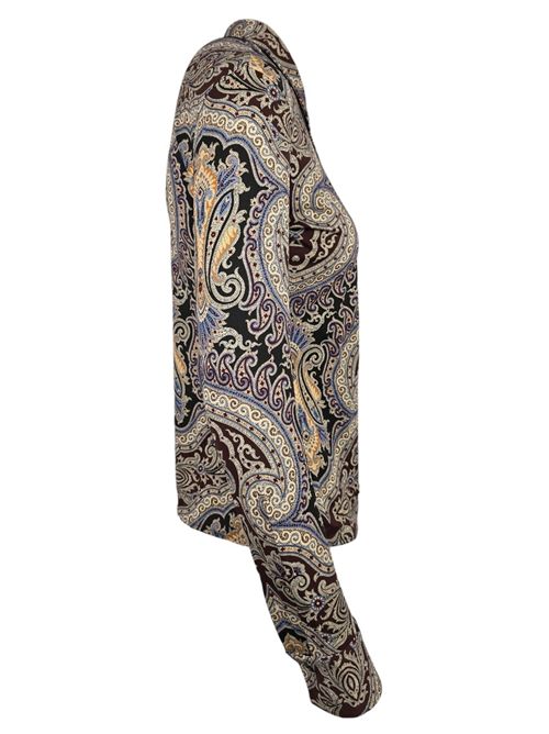 camicia donna skin like fantasia cachemire verde e marrone Caliban | PL4-YT6FR2