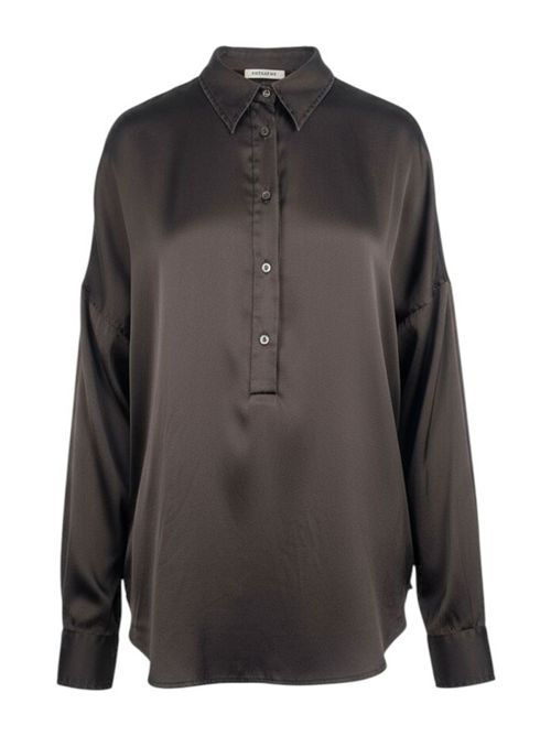 camicia donna over in seta marrone Caliban | PZA-Y9MUR3