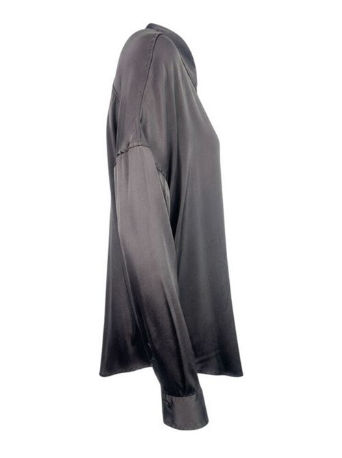 camicia donna over in seta marrone Caliban | PZA-Y9MUR3