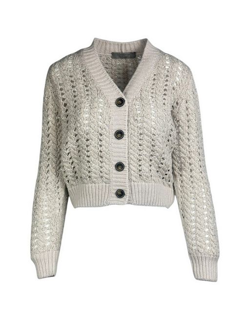 cardigan donna lavorazione rete grigio D.EXTERIOR | 611837