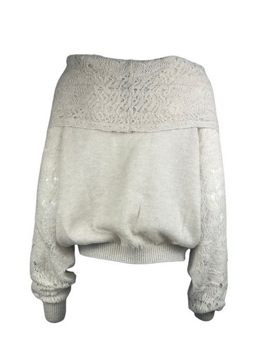maglia donna in pizzo di lana gesso D.EXTERIOR | 612617