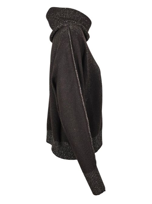 maglia donna dolcevita marrone con lurex D.EXTERIOR | 6142620