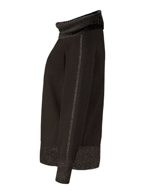 Women's brown turtleneck sweater with lurex D.EXTERIOR | 6142620