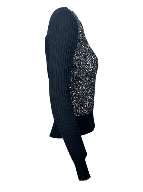 maglia donna paillettes più costine nera D.EXTERIOR | 616352