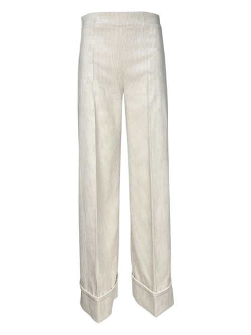 pantalone donna largo velluto a coste latte D.EXTERIOR | 617393