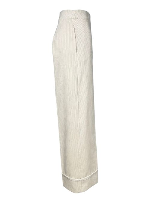 pantalone donna largo velluto a coste latte D.EXTERIOR | 617393