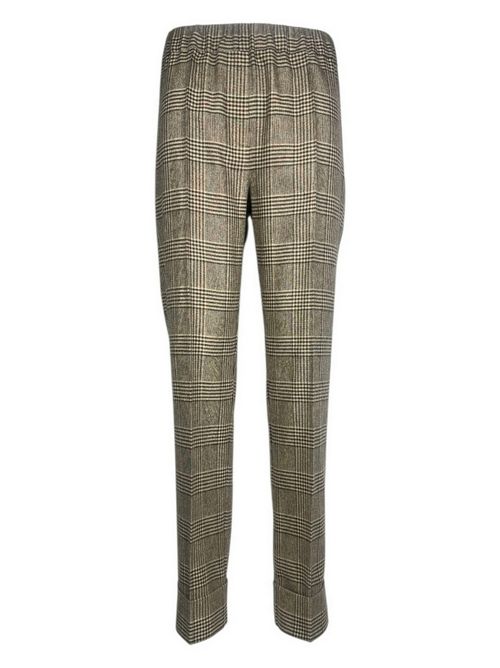 pantalone donna fantasia check cammello D.EXTERIOR | 6184420