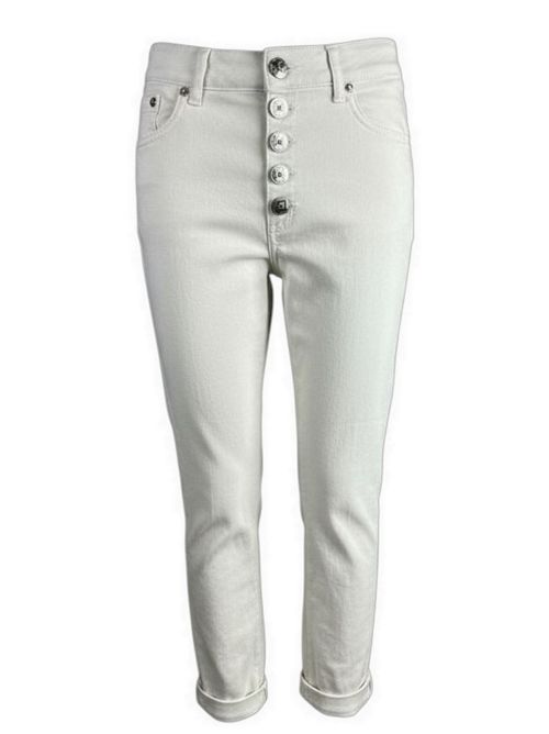 pantalone koons donna in gabardina avorio Dondup | DP268B-GSE043D005