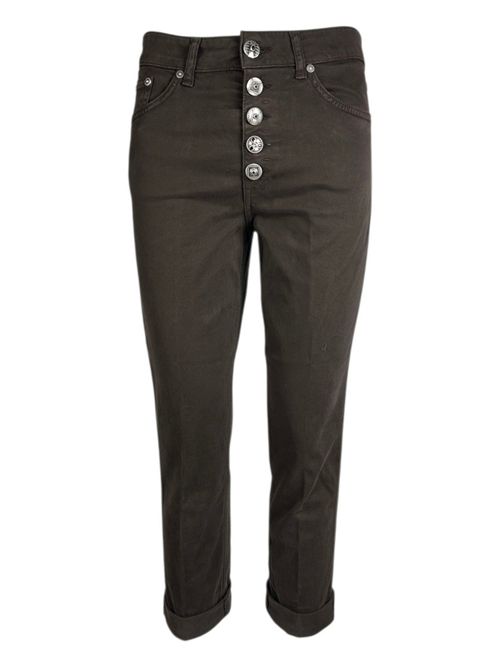 pantalone koons donna in gabardina testa di moro Dondup | DP268B-GSE043D737