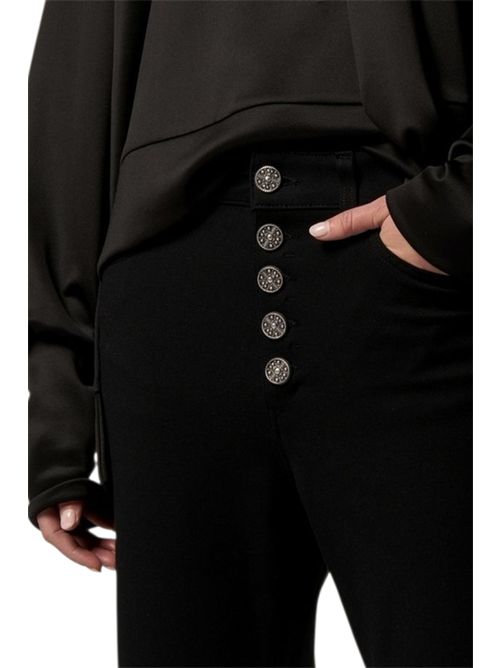 pantalone koons donna in jersey nero Dondup | DP268B-JSE108D999