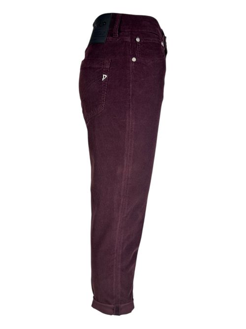 pantalone donna koons in velluto millerighe bordeaux Dondup | DP268BVS0030D527