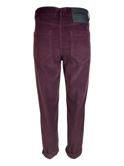 pantalone donna koons in velluto millerighe bordeaux Dondup | DP268BVS0030D527