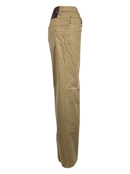 pantalone donna jaqueline in gabardina cammello Dondup | DP427B-GSE0043D026