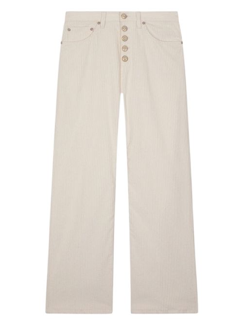 pantalone donna jaqueline in velluto costa roccia latte Dondup | DP427B-VS0031D017