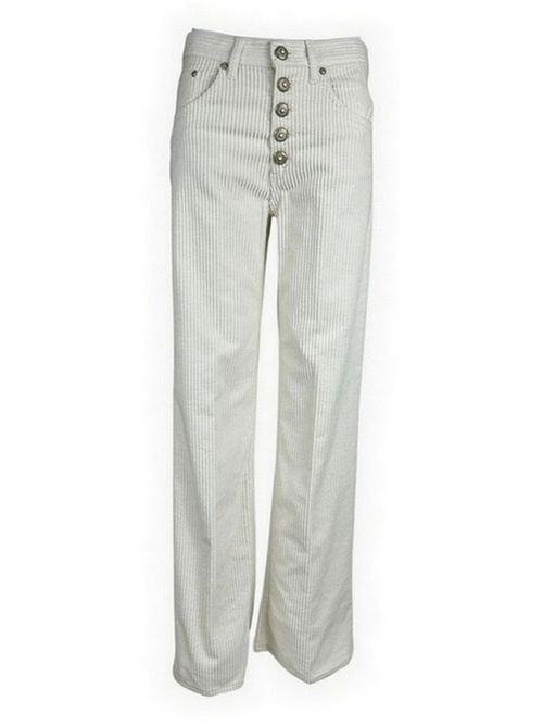 pantalone donna jaqueline in velluto costa roccia latte Dondup | DP427B-VS0031D017