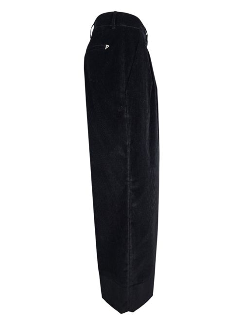 pantalone donna eloise in velluto millerighe nero Dondup | DP843-VS0916D999