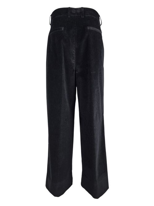pantalone donna eloise in velluto millerighe nero Dondup | DP843-VS0916D999