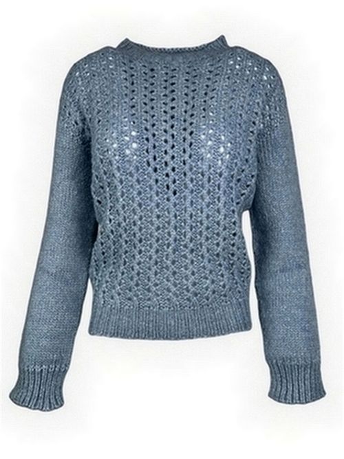 maglia donna a rete azzurra Dondup | DT403-M0090D806