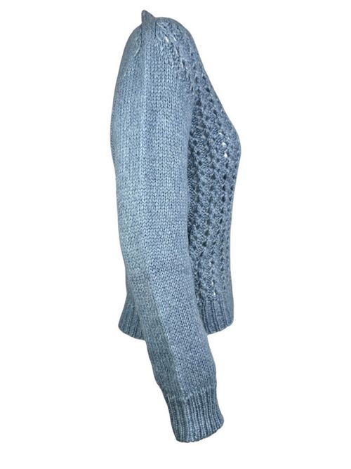 maglia donna a rete azzurra Dondup | DT403-M0090D806