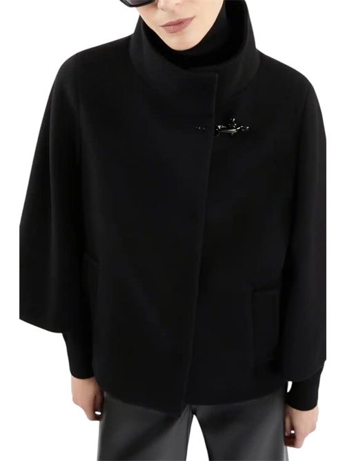 cappa donna in panno di lana nero Fay | NAW12514490-SGLB999