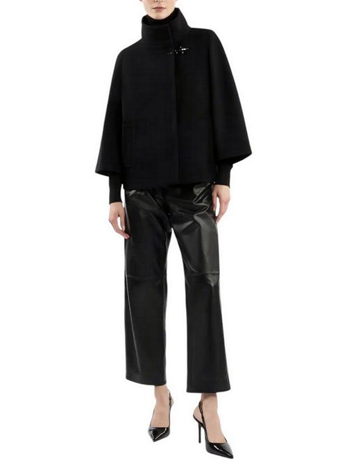 cappa donna in panno di lana nero Fay | NAW12514490-SGLB999