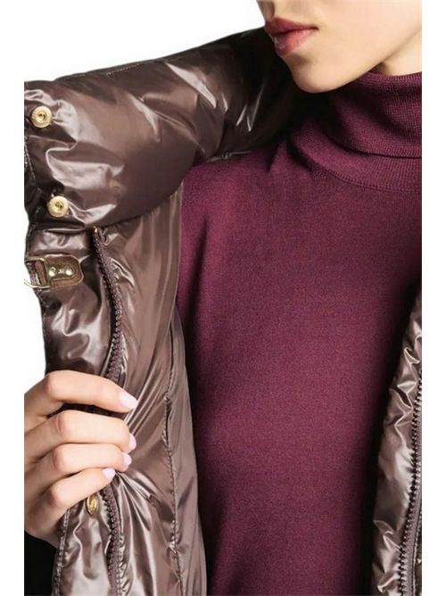 Piumino donna marrone con gancio Fay | NAW32513260-ICIS808