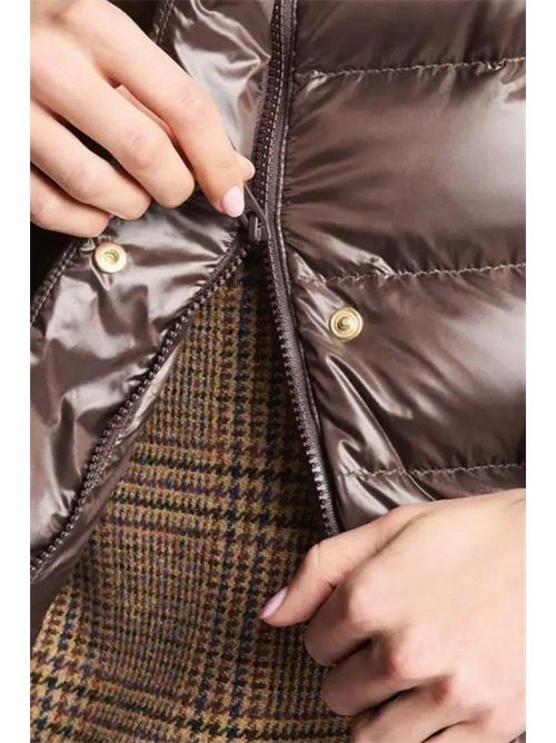 Piumino donna marrone con gancio Fay | NAW32513260-ICIS808