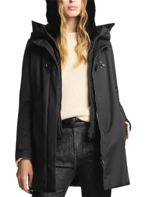 cappotto donna toggle coat in gabardine tecnico nero Fay | NAW59513830-ZXEB999