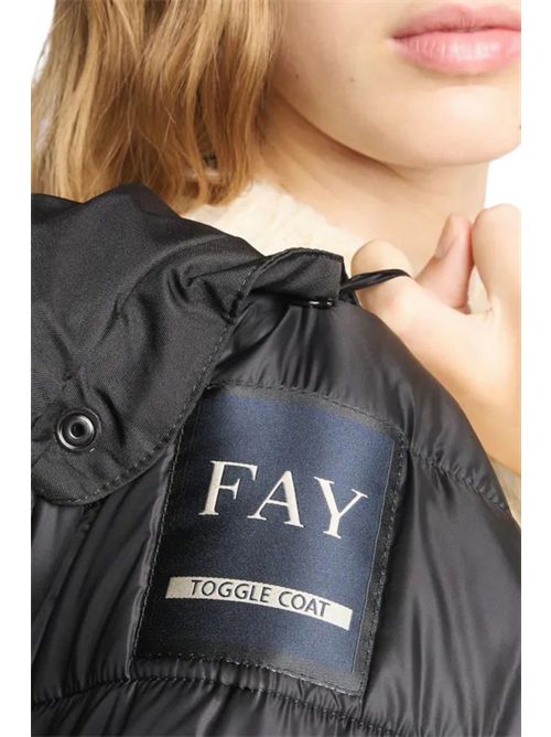 cappotto donna toggle coat in gabardine tecnico nero Fay | NAW59513830-ZXEB999