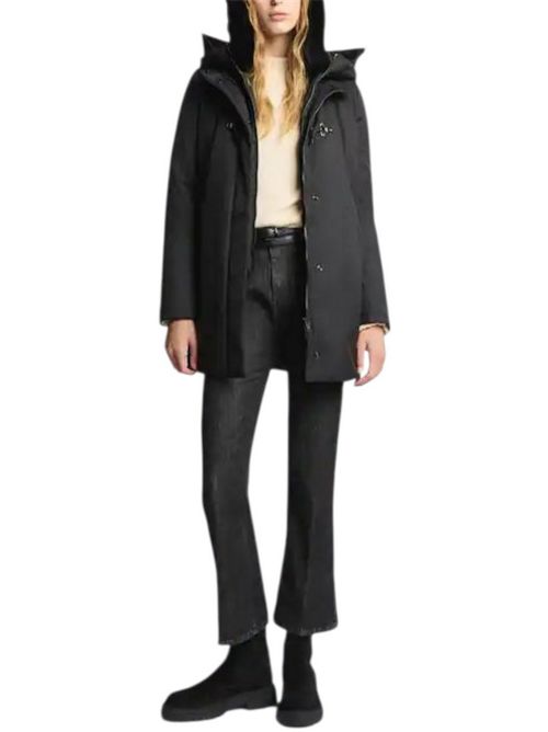 cappotto donna toggle coat in gabardine tecnico nero Fay | NAW59513830-ZXEB999