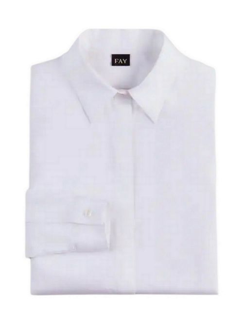 Camicia donna Slim in Popeline Stretch bianco Fay | NCWA151565S-ORMB001