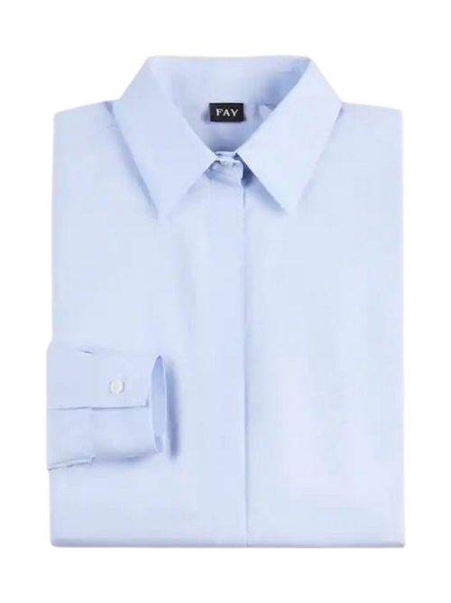 Camicia donna Slim in Cotone Stretch azzurro Fay | NCWA151565S-WJHU006