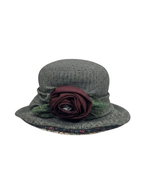 cloche donna in panno beige con fiore Grevi | 27077100