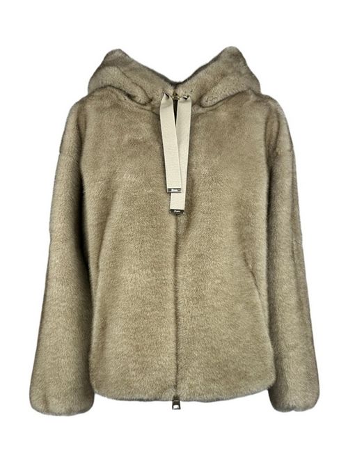 ecopelliccia donna bomber liscio sabbia Herno | GI000318D-127391985