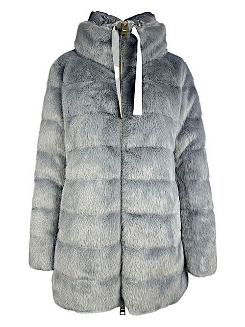piumino donna in ecopelliccia grigio Herno | PI002123D-126309406