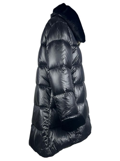 piumino donna lungo leggero ecopelliccia nero Herno | PI002140D-12017Z9300
