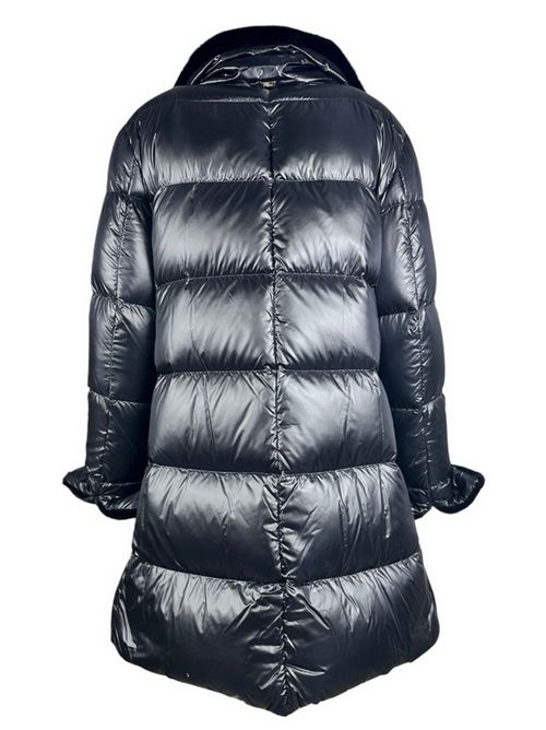 piumino donna lungo leggero ecopelliccia nero Herno | PI002140D-12017Z9300