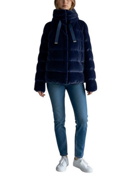 piumino donna in velluto blu Herno | PI002180D-15020S9200