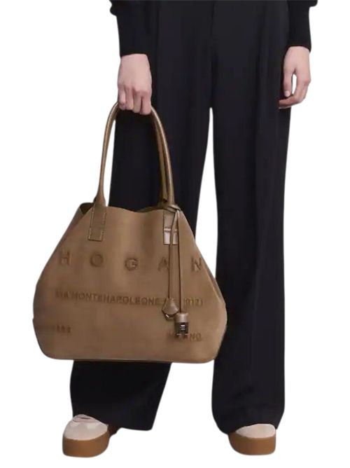Borsa Shopping donna Script Media beige Hogan | KBW01TA1300UGMC414