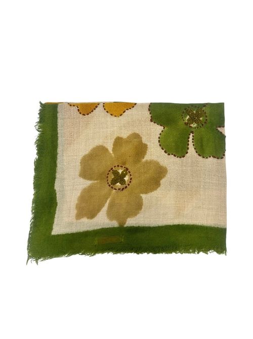 sciarpa donna a fiori beige e verde Jaytush | 161630