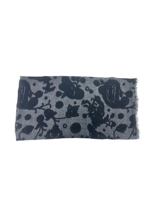 sciarpa donna a fiori grigio e nero Jaytush | 162545
