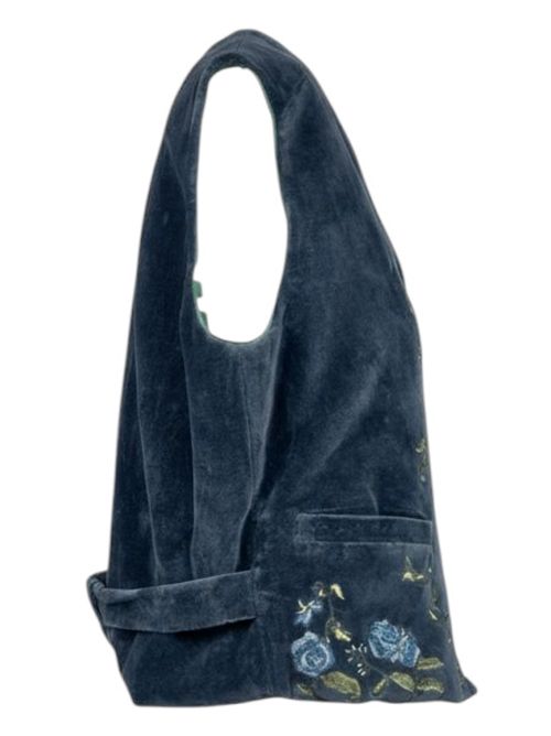 gilet donna in velluto blu con ricami Jaytush | 166040